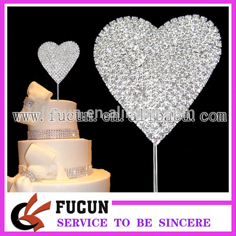 Heart shaped rhinestone cake topper wholesale ideas for new business