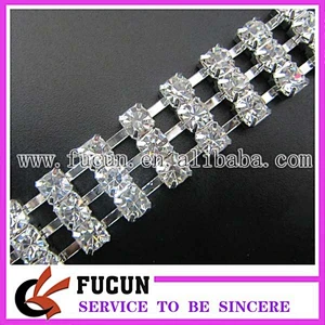 wholesale clear sparse rhinestone cup chain SS6,SS10,SS12,SS16,SS18 rhinestone