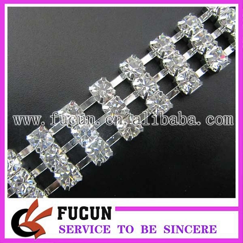 wholesale clear sparse rhinestone cup chain SS6,SS10,SS12,SS16,SS18 rhinestone