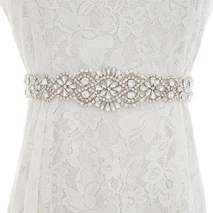 2019 top Sale Decorations Hot Fix Sew On Rhinestone pearl Applique Trimming For Wedding Dress