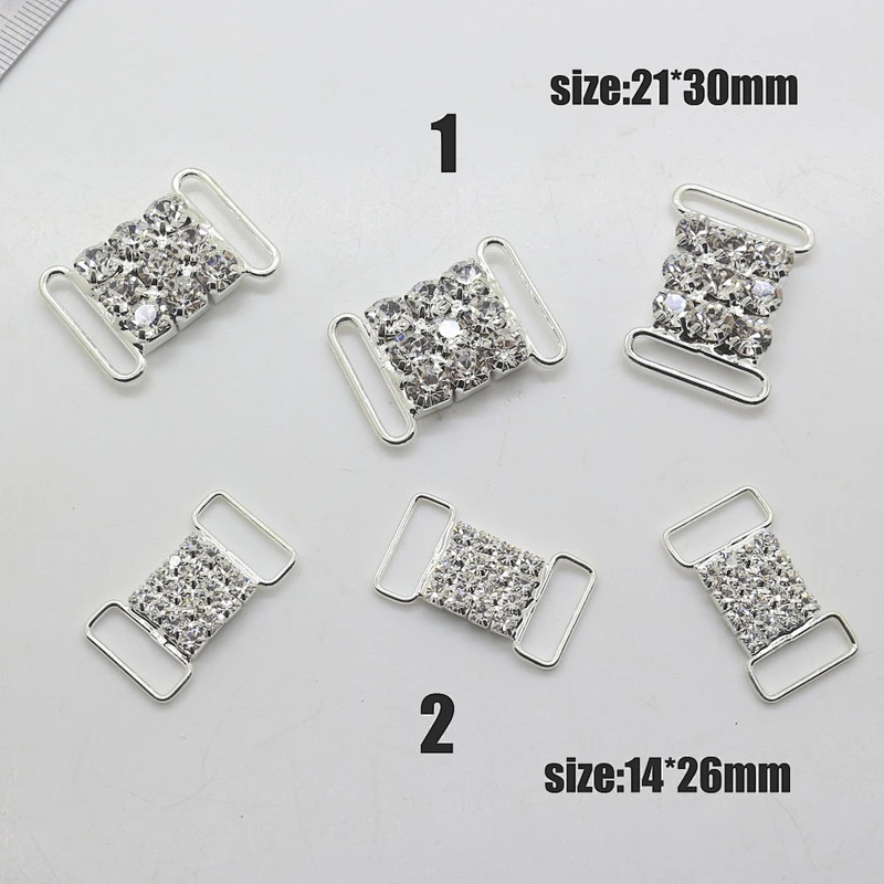 Charming Metal Chain Buttons Crystal Rhinestone Bikini Swimwear Connectors/ Buckle For Swimwear