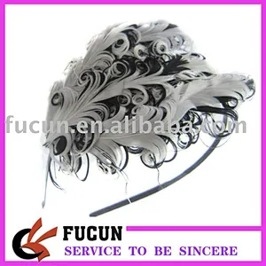 cheaper fashion mixed colour womens feather headbands china wholesale