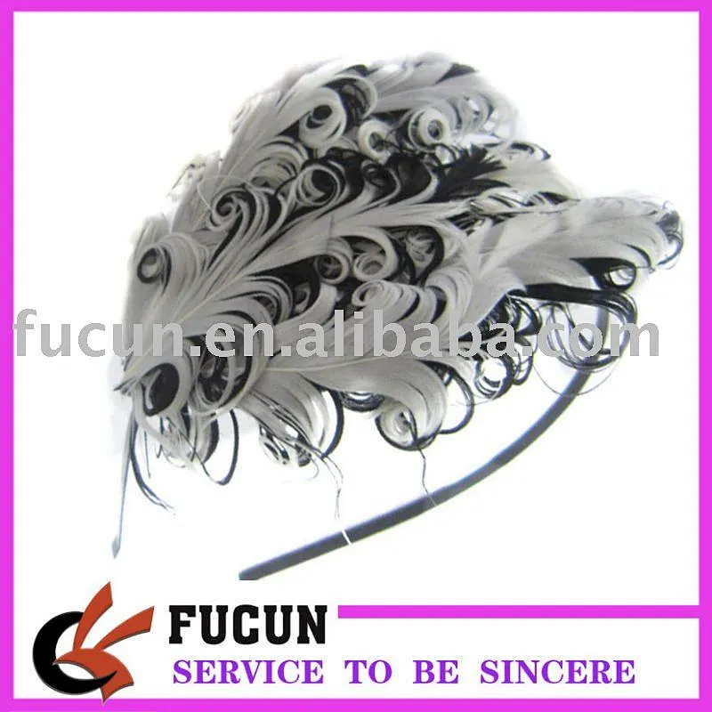 cheaper fashion mixed colour womens feather headbands china wholesale