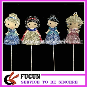 New Princess figure girl's party decorative sparkling cyrstal cake topper