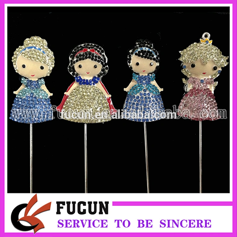 New Princess figure girl's party decorative sparkling cyrstal cake topper