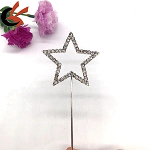 45x48mm Silver star shining crystal rhinestone cake topper