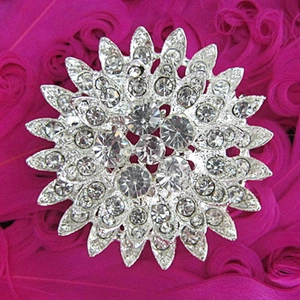 Vintage New Arrival Korea Exquisite Wedding Rhinestone Large Flowery Brooch