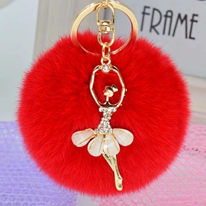 Top Supplier Wholesale Gift Unique Sex Key Ring Downy Fur Pompom Key Chain for Girls