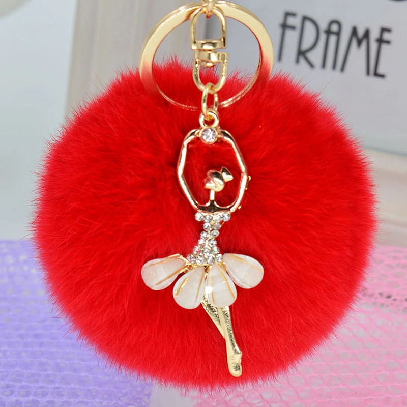 Top Supplier Wholesale Gift Unique Sex Key Ring Downy Fur Pompom Key Chain for Girls