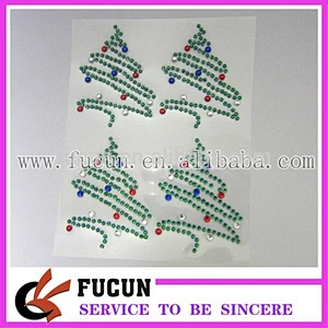 free samples Christmas Tree Decorative Acrylic Rhinestone Sticker custom stickers