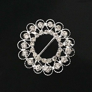 New arrival round rhinestones metal flower buckles for wedding decoration