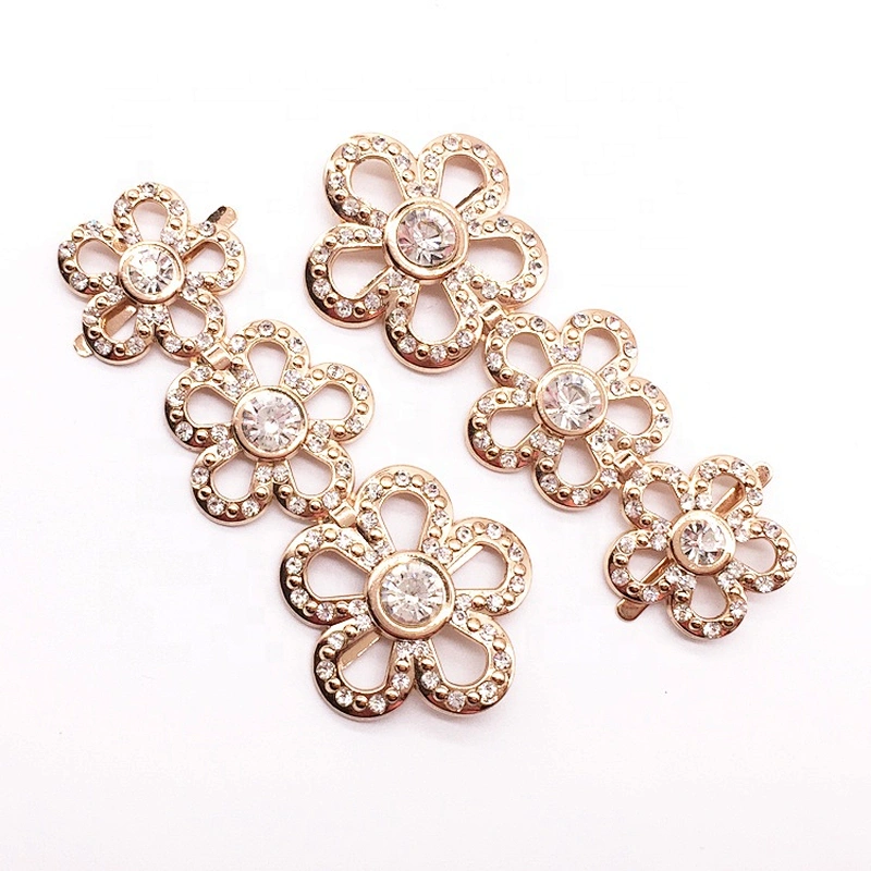 Factory direct wholesale antique metal flower shoe buckle for decoration