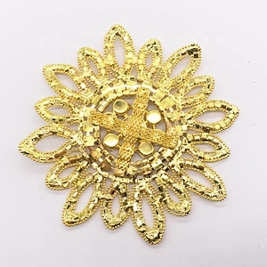 Wholesale New Desgin Crystal Rhinestone Gold Beads Flower Embellishments Applique
