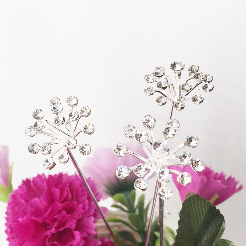 Exquisite flower stick rhinestone explosion brooch for wedding bouquet decoration