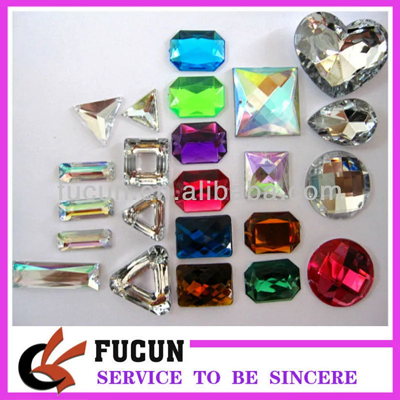 wholesale various shape flat back sew on acrylic rhinestone