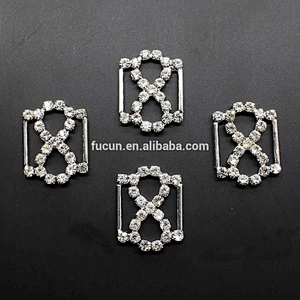 wholesale shiny zinc alloy metal shoes buckle decorative with glass stone