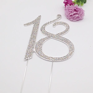 Best Sale 12cm Diamante Dual Numeral 18 Cake Toppers Wedding Birthday Cake Topper