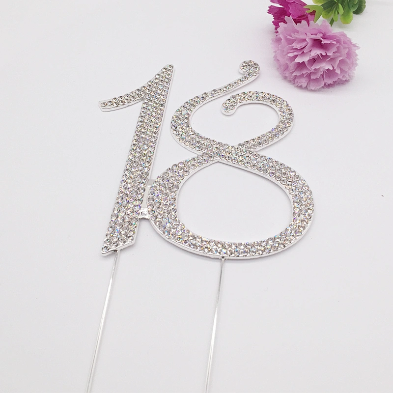 Best Sale 12cm Diamante Dual Numeral 18 Cake Toppers Wedding Birthday Cake Topper
