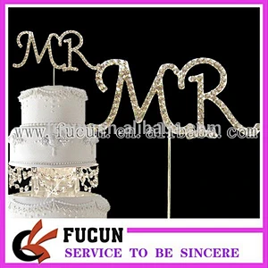 Wedding gold MRS/MR cake topper for party decoration