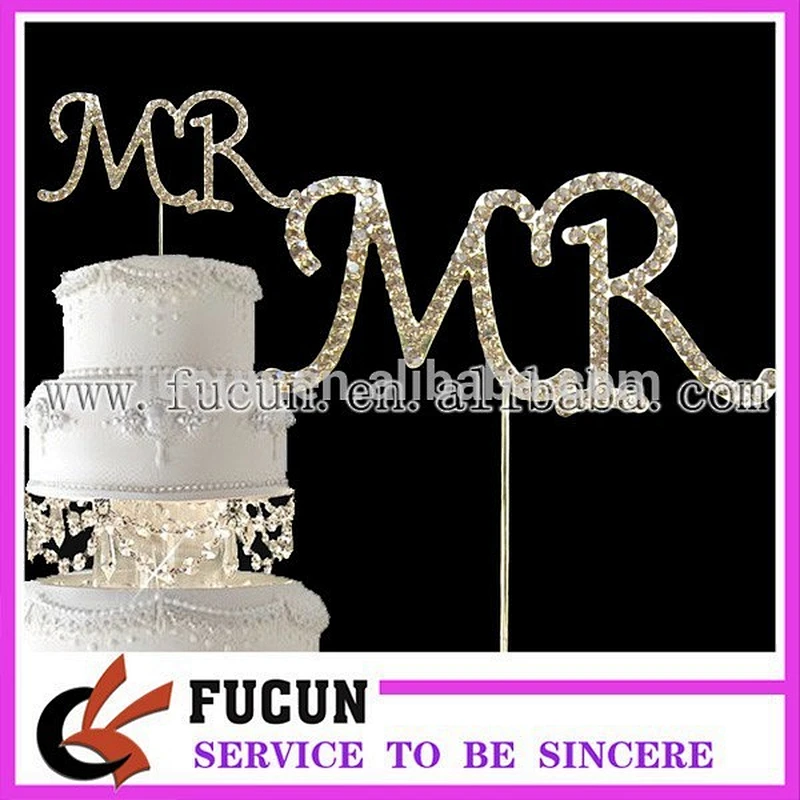 Wedding gold MRS/MR cake topper for party decoration