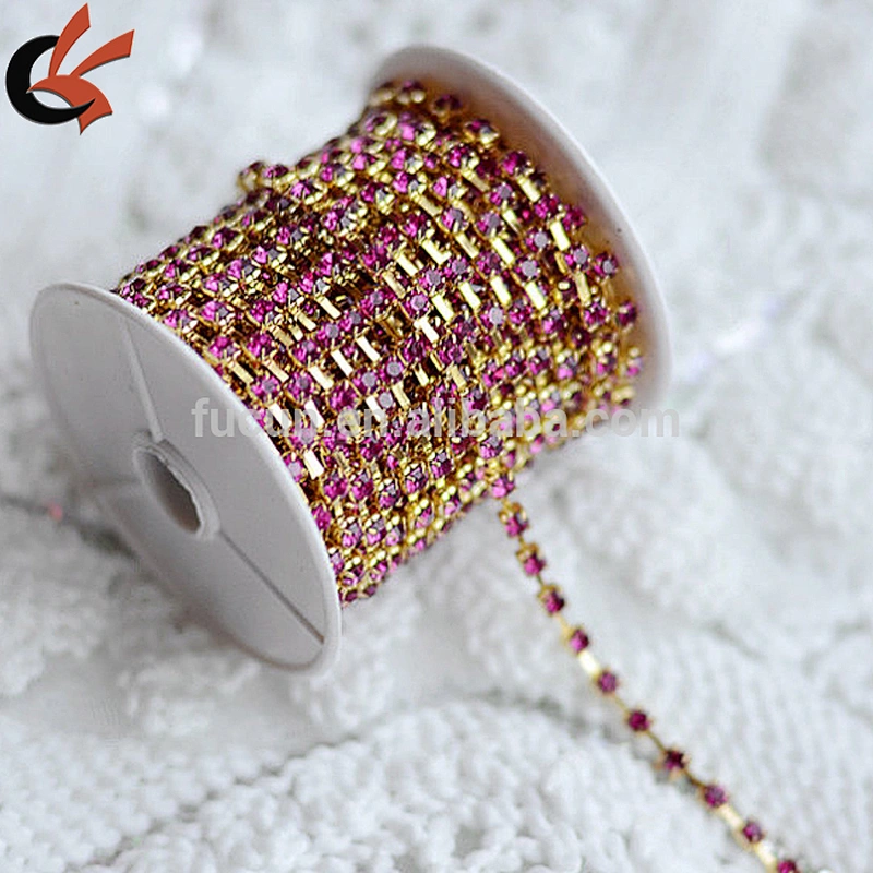 Wholesale strass roll rhinestone sparse cup chain for garment decoration