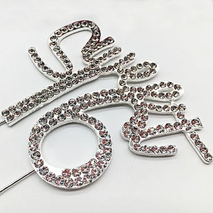 Custom Funny sweet 16 crystal cake toppers birthday for party decorations