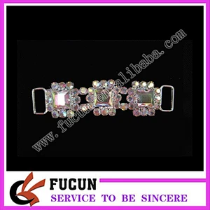 NEW NPC 2 piece Crystal Clear Square Rhinestone Bikini Back Connector