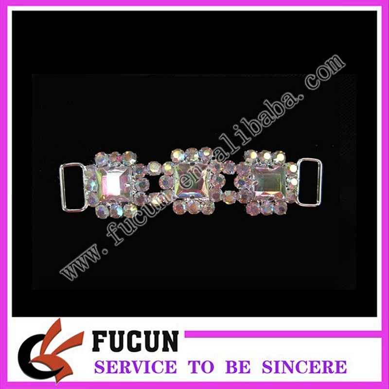 NEW NPC 2 piece Crystal Clear Square Rhinestone Bikini Back Connector