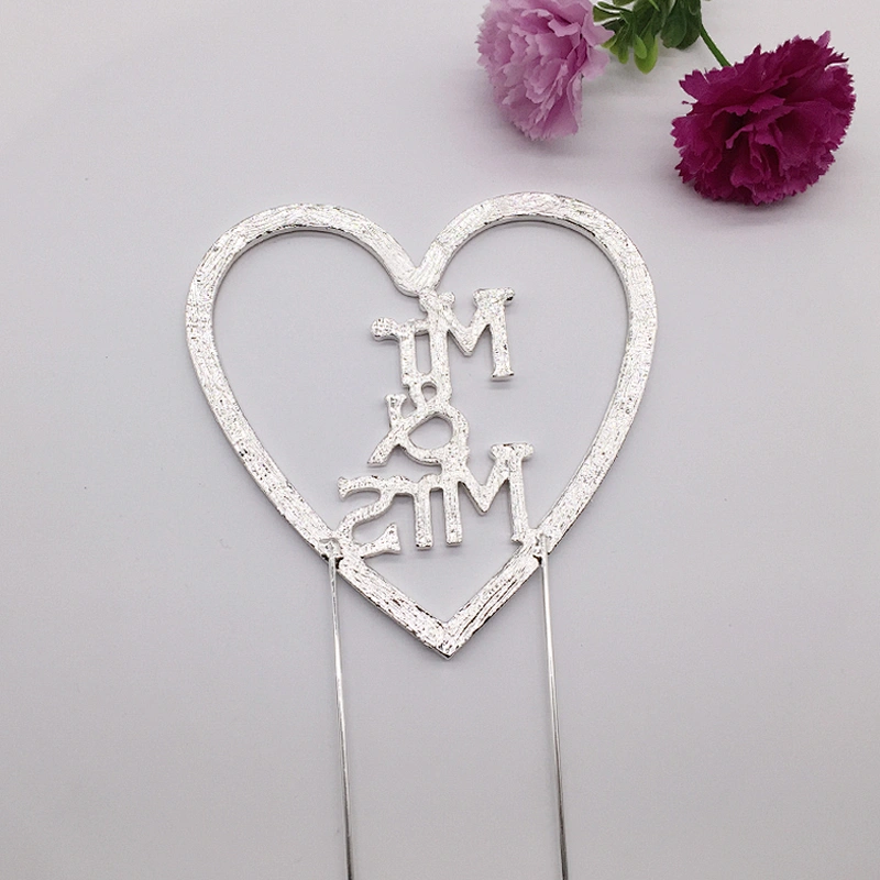 Wedding Event Party Supplier Cake Decorations Heart Shaped Design Mr & Mrs Frozen Wedding Cake Topper