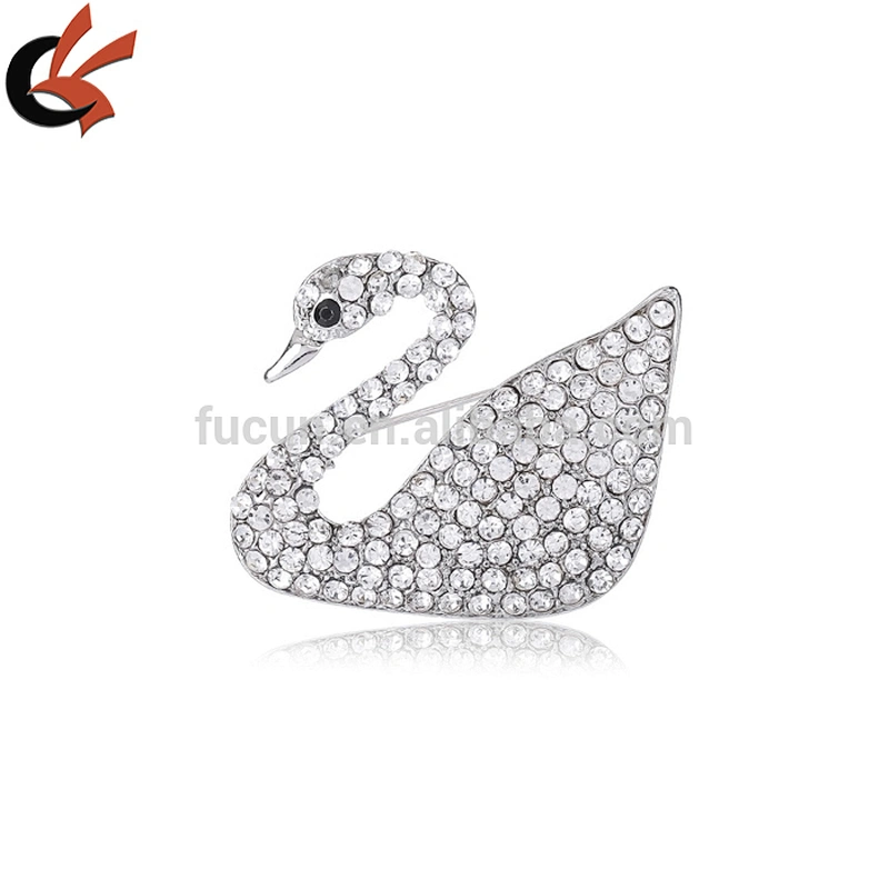 China Factory Custom Swan rhinestone brooch