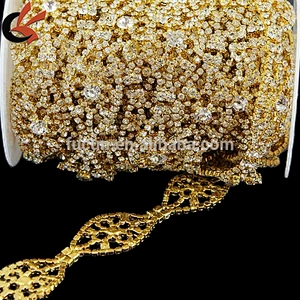 Silver Crystal Clear Rhinestone Leaf Vine Trim