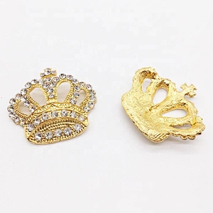 Vintage high fashion crystal gold crown tiara rhinestone brooch