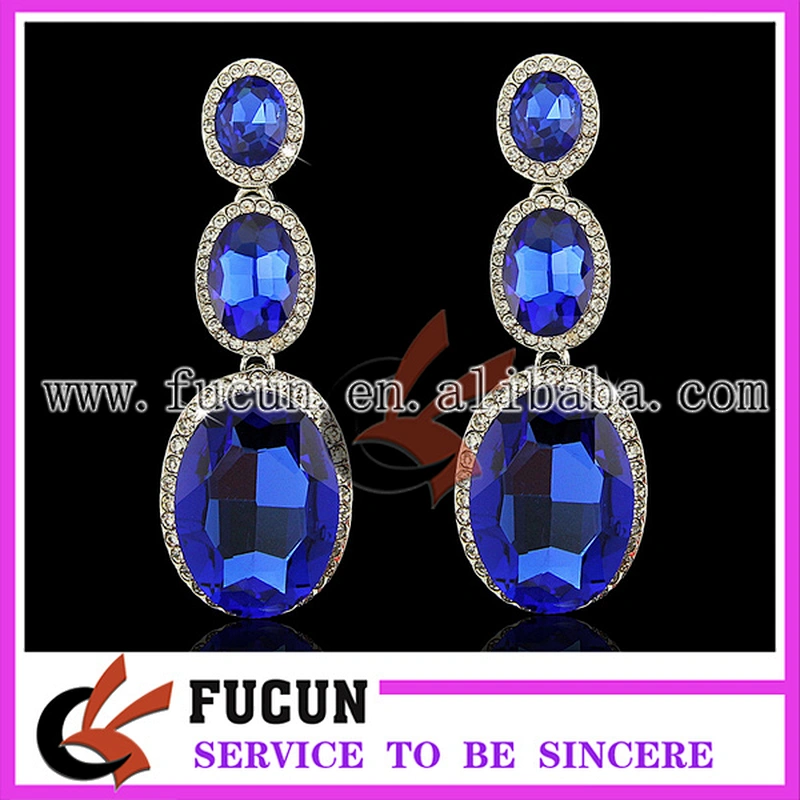 fashion high quality shiny silver hanging earring sets jewelry for wedding