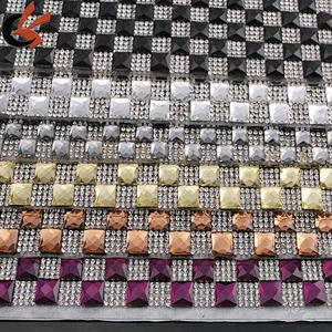 2018 High Quality Hot Fix Resin Rhinestone Mesh Trimming