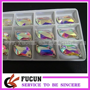 sew on S shape crystal glass stone for garment decoration