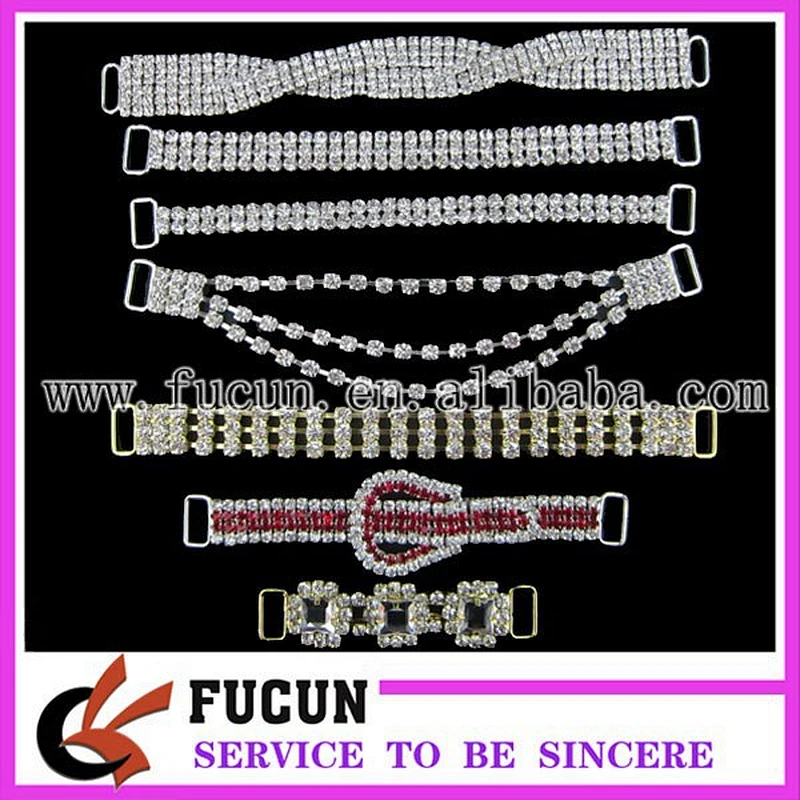 wholesale crystal rhinestone bikini/diamante connector for bikini swimwear