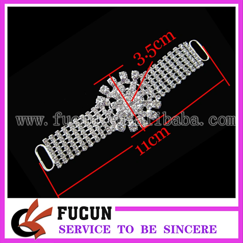 wholesale clear rhinestone central large flower rhinestone bikini connectors