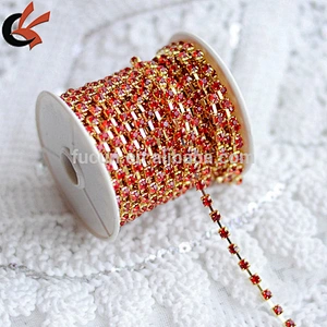 Wholesale strass roll rhinestone sparse cup chain for garment decoration