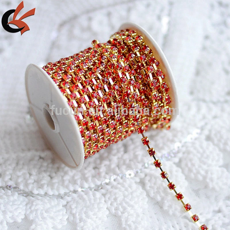 Wholesale strass roll rhinestone sparse cup chain for garment decoration