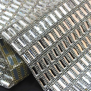 LOWEST PRICE !!! 24CMX40CM Hotfix Crystal Mesh Glass Stone Glue Sheet Wholesale