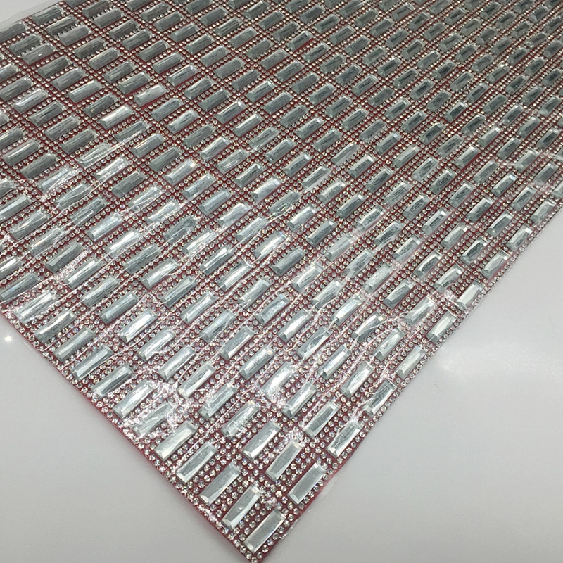 New Product Diamond Crystal Rhinestone Adhesive Sticker Glue Mesh Sheet Guangzhou Factory Supplier