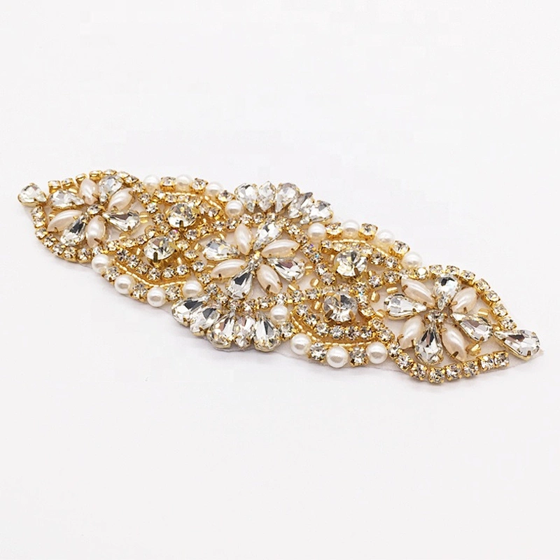 Guangzhou Supplier Custom Wedding Rhinestone Sheet Corset Waist Rhinestone Applique
