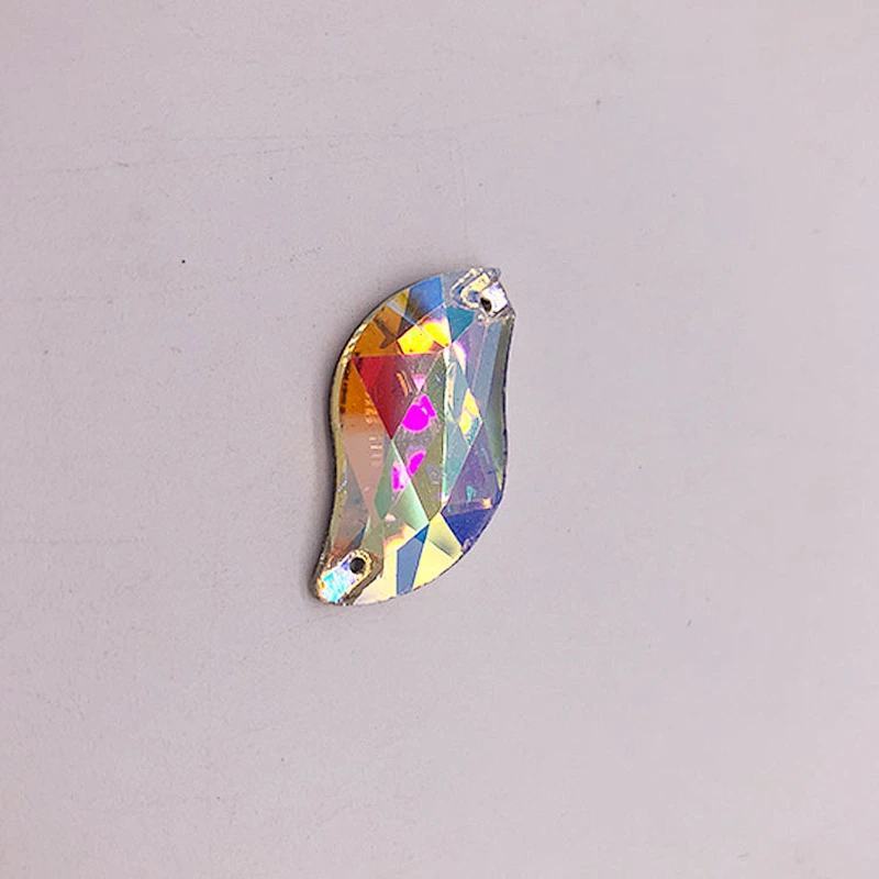 Hot sale Flat back  S shape 21*28mm crystal  sewing  on glass stone for wedding dress