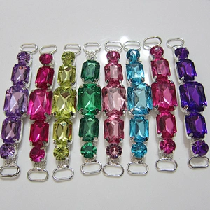 cheap price bulk assorted color crystal transparent acrylic bikini connector for sale