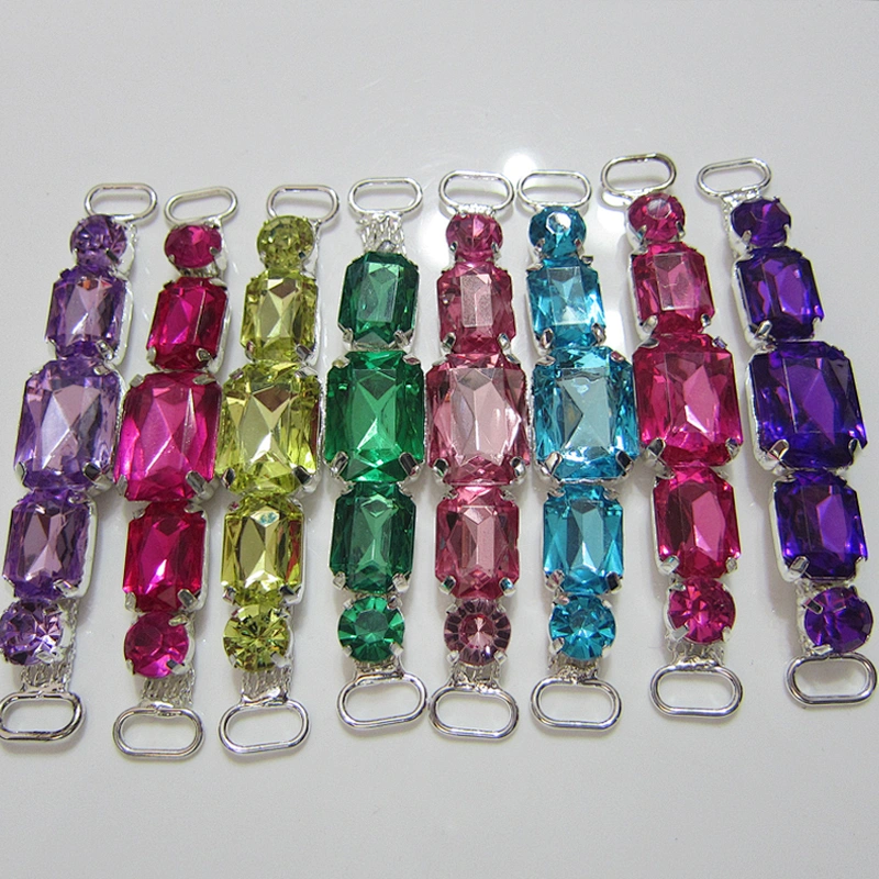 cheap price bulk assorted color crystal transparent acrylic bikini connector for sale
