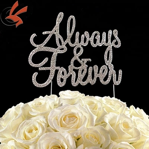 wedding cake decoration Always & forever crystal rhinestone cake topper cake pin