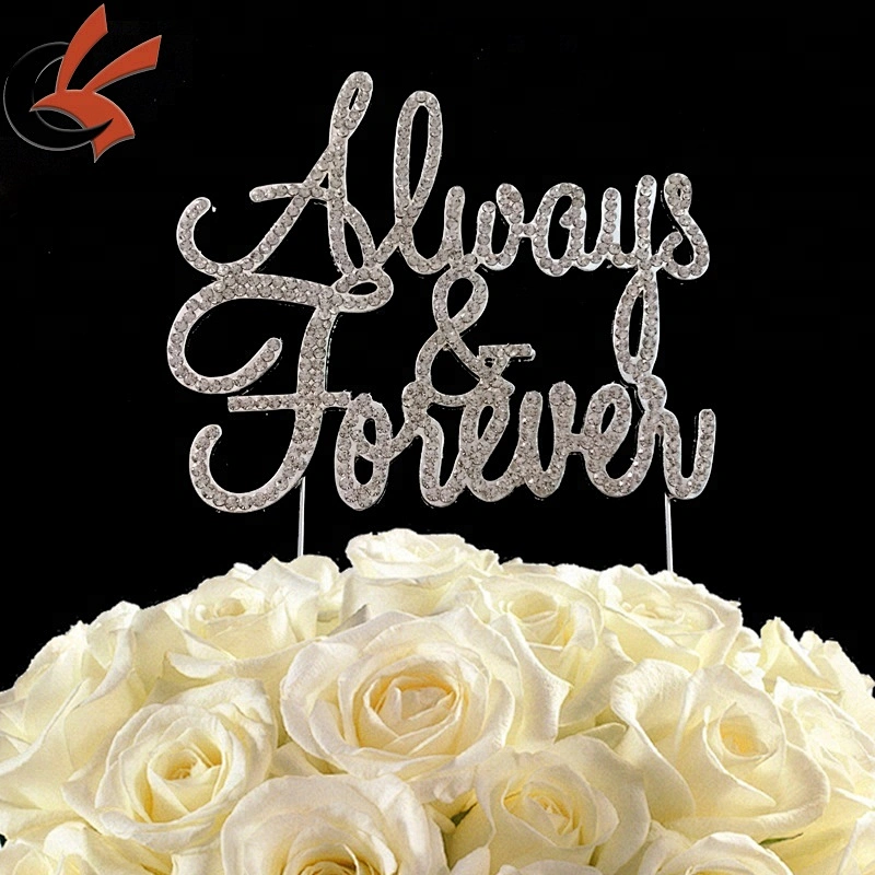 wedding cake decoration Always & forever crystal rhinestone cake topper cake pin