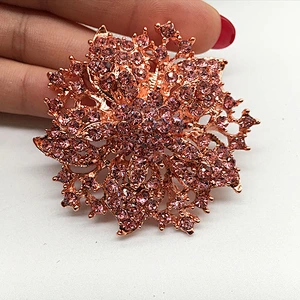 2019 fashion jewelry rose gold plating color rhinestone flat back brooch