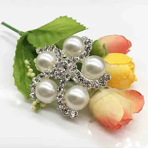 2019 fashion hot sale silver metal wedding jewelry  rhinestone brooch