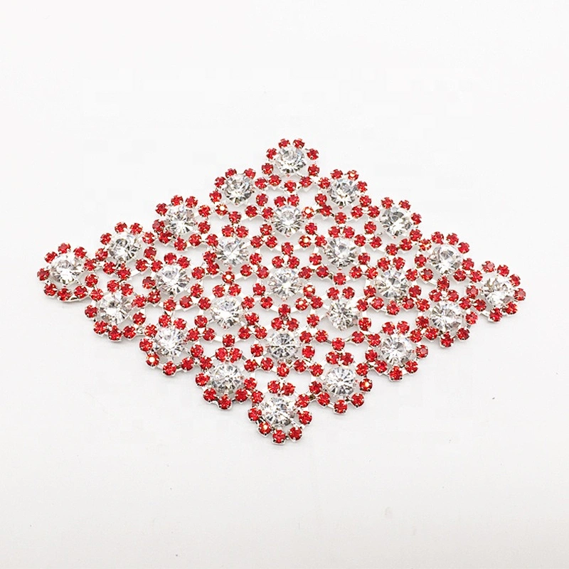 Wholesale attractive large square flat back rhinestone red crystal embellished applique for decoration